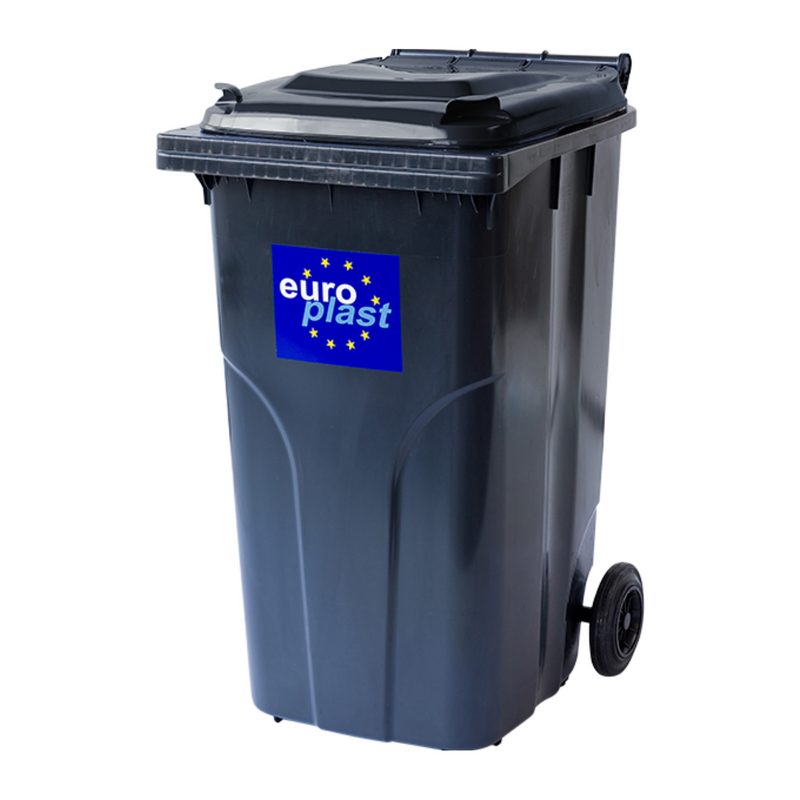 Сміттєвий бак EUROPLAST пластиковий чорний 240 л